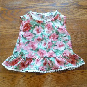 Impressionist Floral Print Top